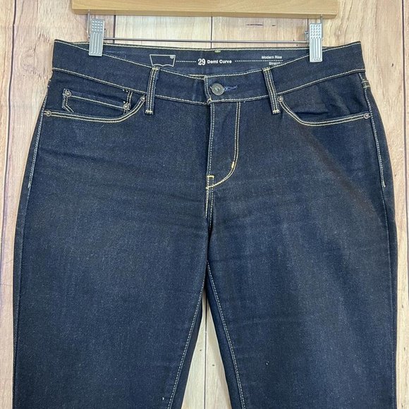 Levi's Women's Jeans Size 29 Blue Modern Rise Straight Leg Demi Curve Skinny - Picture 2 of 14